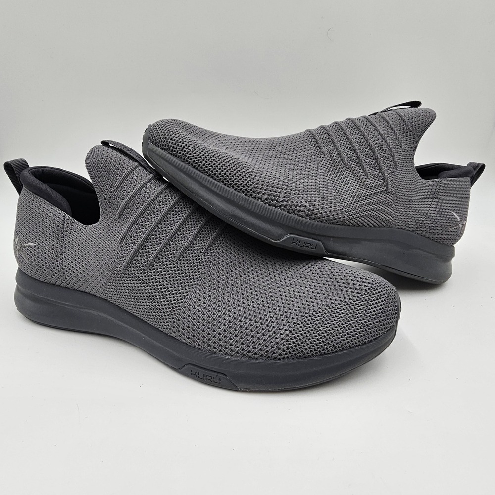Kuru Atom Mens 13 Gray Knit‎ Slip On Athletic Walking Shoes 102802130